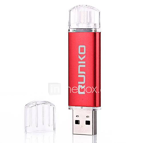 Runko Aluminum alloy USB 2.0 and Micro USB Dual Interface High Speed OTG Flash Drive 16GB