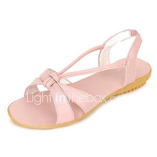 Faux Leather Womens Flat Heel Sling Back Sandals Shoes(More Colors)