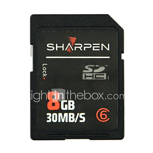 SHARPEN High Speed High Quality Flash Memory SD SDHC Card Class 6 8GB Black