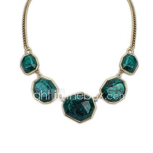 European Vintage (Geometry Shape) Resin Party Chain Statement Necklace (More Colors) (1pc)