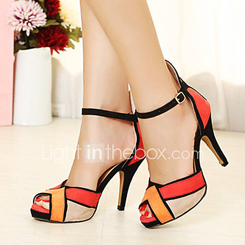 Suede Womens Stiletto Heel Peep Toe Pumps/Heels Shoes(More Colors)