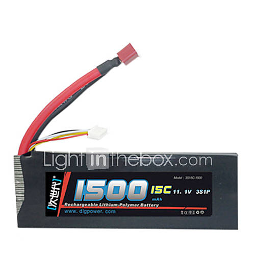 DLG 11.1V 1500mAh Li Po Battery(T Plug)