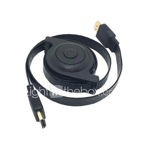 Retractable High Speed HDMI 1.4 Male to Male Video HDTV Cable 5ft 1.5m Supports Ethernet 3D Audio