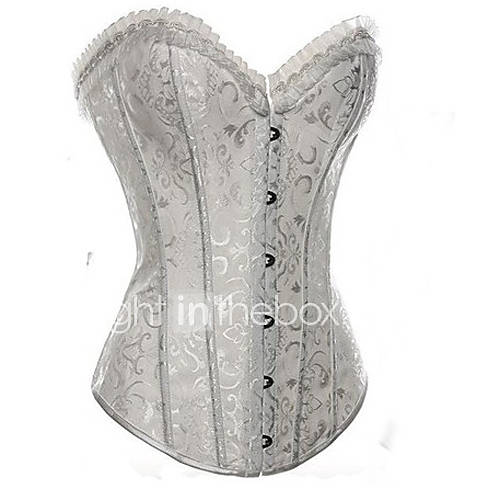 CAOJI Womens Sexy White Strapless Corset and T back