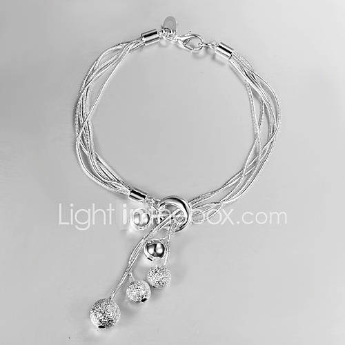 High Quality Original Silver Silver Plated With Beads Charm Bracelets
