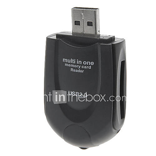 USB 2.0 Multi in 1 Memory Card Reader (Black)