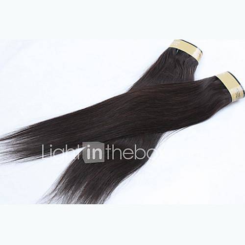 26 Inch 4Pcs Color 1B Grade 4A Peruvian Virgin Straight Human Hair Extension
