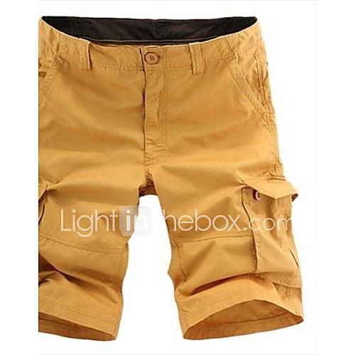 Mens Summer Casual Short Straight Multi Pocket Cargo Shorts