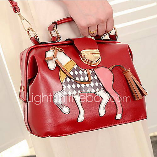 Womens Retro Simple Crossbody Bag With Horse Pattern