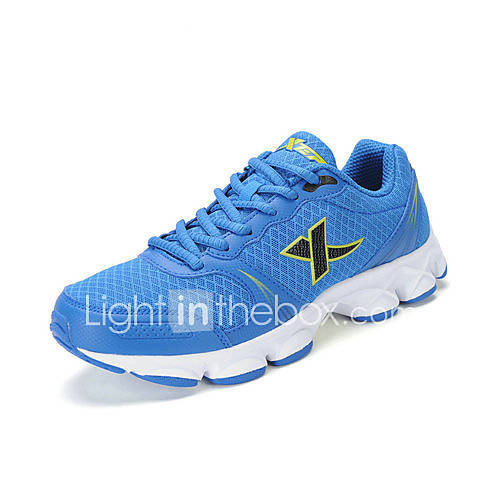 Xtep Mens Blue Breathability Synthetic Leather Mesh Running Shoes