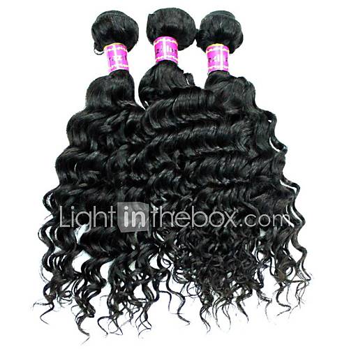 Brazilian Virgin Hair Unprocessed Human Hair Deep Wave Natural Color 16Inches