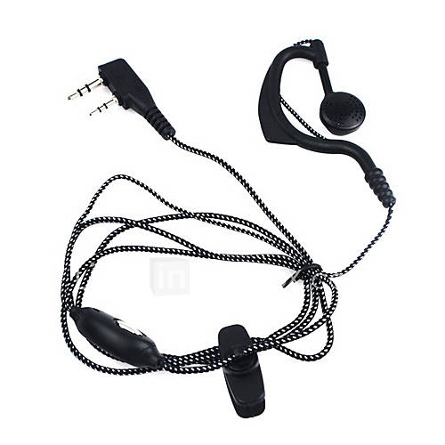 New 2 Pin Earpiece For Quansheng Puxing Wouxun Hyt Tyt Baofeng Uv5R 888S Kenwood Th D7/F6/22 Radio Black