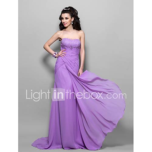 Trumpet/Mermaid Strapless Chiffon Evening/Prom Dress