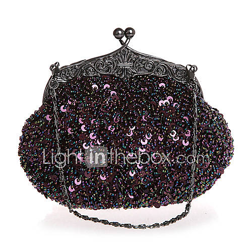 BPRX New WomenS Exquisite Shape Paillette Evening Bag (Purple)