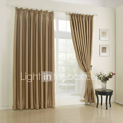 (One Pair) Modern Classic Coffee Solid Blackout Curtain