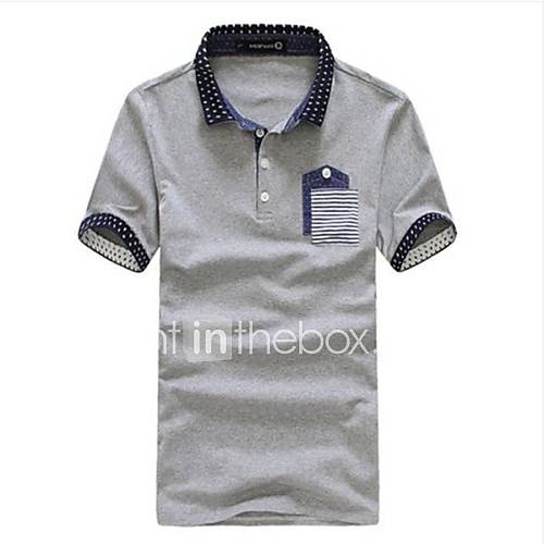 Mens Lapel Slim Casual Short Sleeve Polo T shirt