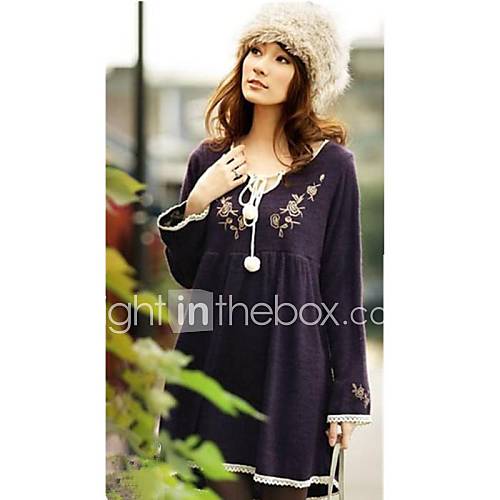 Womens Vintage Embroidery Loose Dress