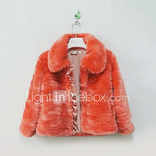 3/4 Sleeve Turndown Faux Fur Party/Casual Jacket(More Colors)