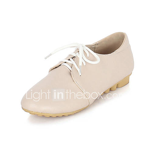 Leatherette Womens Flat Heel Comfort Oxfords Shoes with Lace up(More Colors)