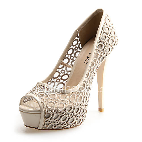 Lace Womens Stiletto Heel Peep Toe Pumps/Heels Shoes(More Colors)