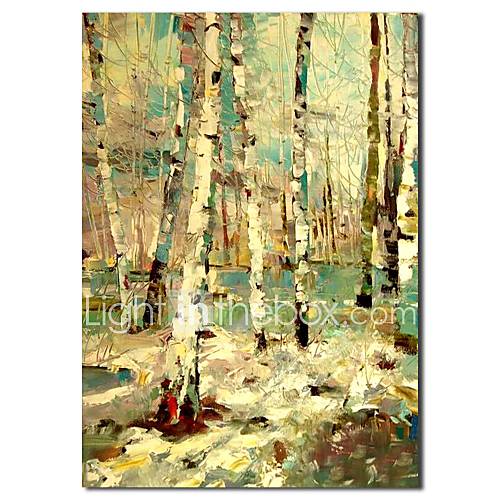 Hand Painted Oil Painting Landscape Knife Forest painting with Stretched Frame
