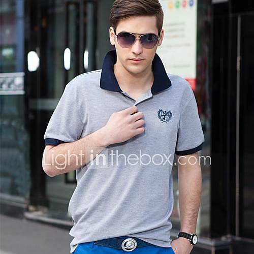 Mens Summer Cool And Refreshing And Breathe Freely Pure Color Male Lapel T shirts