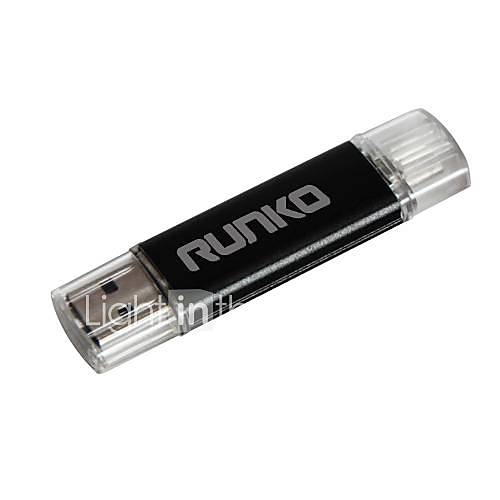 Runko Aluminum alloy USB 2.0 and Micro USB Dual Interface High Speed OTG Flash Drive 32GB
