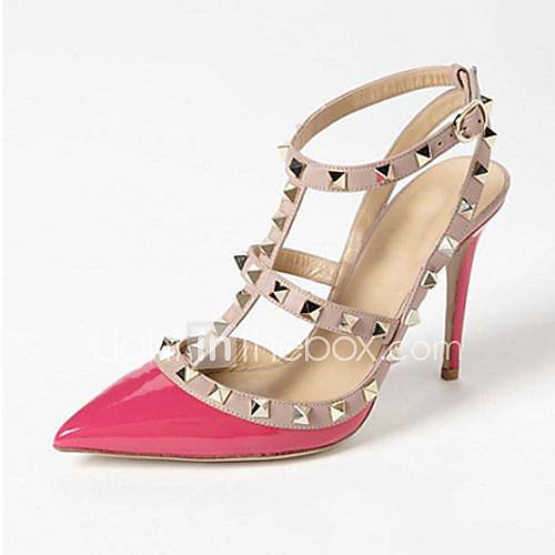 Leather Womens Shoes Stiletto Heel Pumps WithRivet Womens Party Shoes(More Colors)