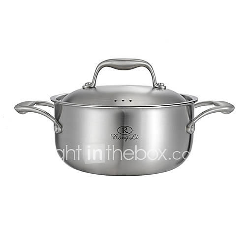 5 QT Stainless steel Soup Pot with Glass Cover, Dia 20cm x H15cm