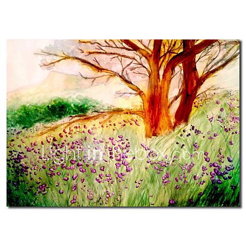 Hand Painted Oil Painting Landscape Love of The Hawthorn Tree with Stretched Frame