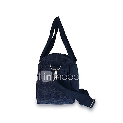 Outdoor Plaid Nylon Hand Bag   Blue