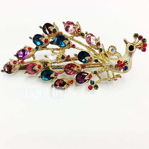 Fashion Diamond Colorful Phoenix Peacock Shining for Women Hair Accessories Jewelry