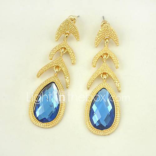 Personality Alloy Crystal Fish Womens Earrings