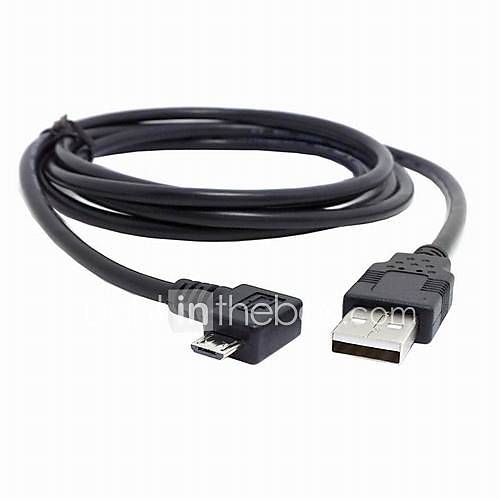 Right angled 90 degree Micro USB 5pin Male to USB Data Charge Cable 5ft 1.5m for Cell phone Tablet