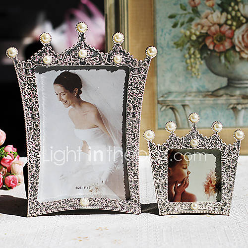 Modern Style Crown shape Pearls Wedding Picture Frame