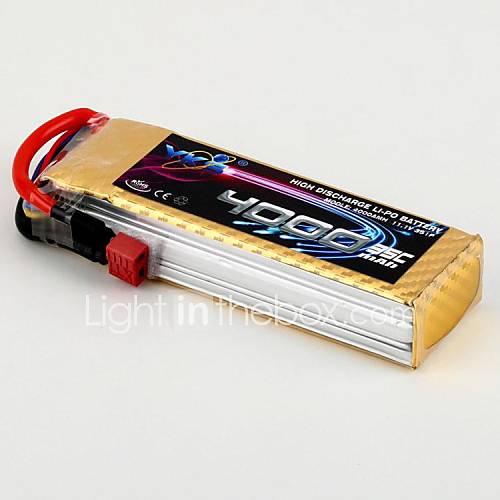 YKS 11.1V 4000mah 3S 35C Li Po Battery(T Plug)