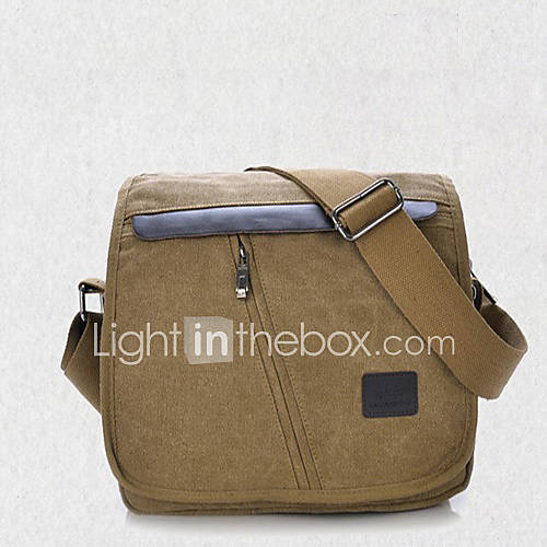 Mai Dou Dou Mens Korean Casual England Vintage Canvas Single Shoulder Crossbody Tote(Khaki)