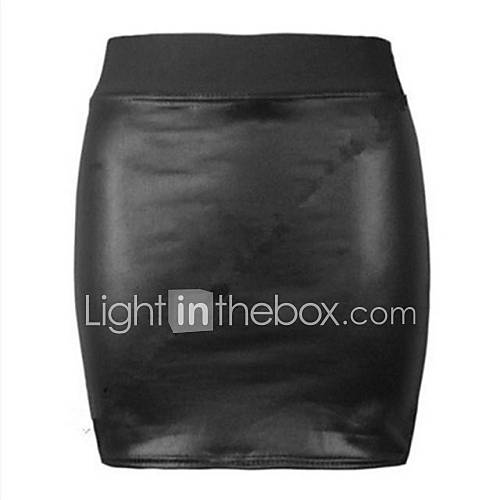 Europe And The United States Foreign Trade Dress Sexy Package Hip Skirt PU Skirt