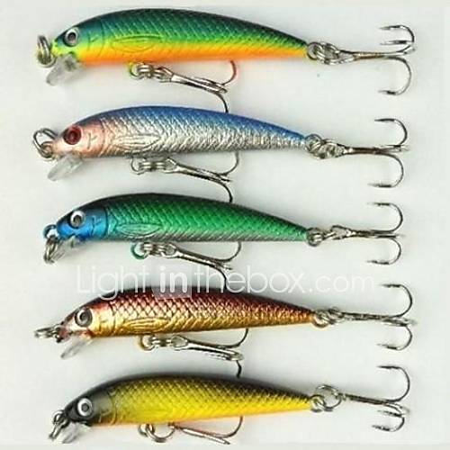 5Pcs/Set 5.5CM 3.6G Minnow Fishing Lures Artificial Lure Plastic Hard Lure