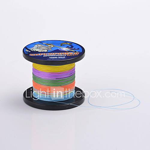 500M Multicolor 30LB 0.25mm 13.7kg 4 strand 100%PE Spectra Fiber Dyneema Braided Fishing Line