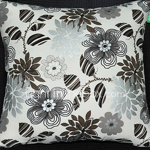 Coffee Sunflower Pattern Decorative Pillow With Insert