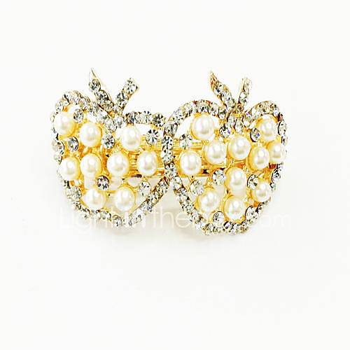 Fashion Bling Shinning Diamond Pearl Apple for Women Hairpin Jewelry Accessories