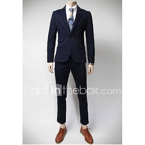 Mens Handsome One Button Solid Color Blazer Clothing Sets