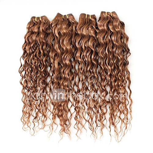 Brazilian Hair 100% Human Hair Deep Wave Brown color 18Inches