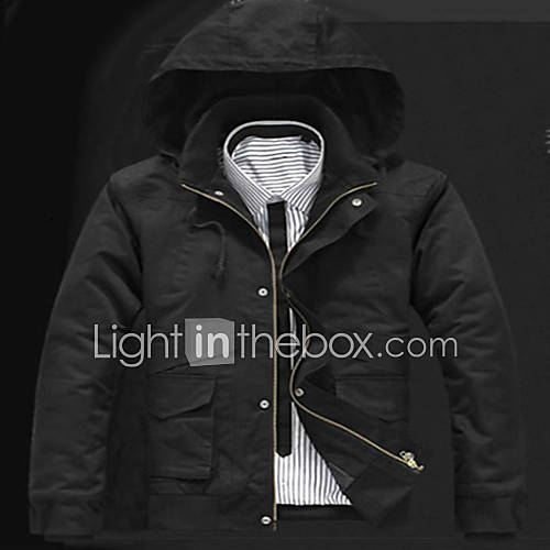 Mens Korean Solid Color Hoodie Jacket