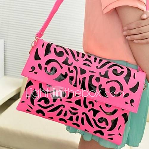 Trendy Envelope Ladies Hollow Design PU Clutch