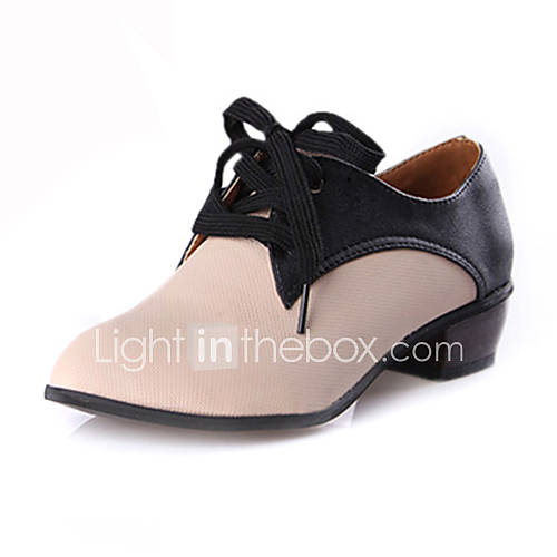 Leatherette Womens Low Heel Comfort Oxfords Shoes