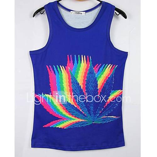 Mens 3D Series Rainbow Fireworks Printing Tight Movement Vests