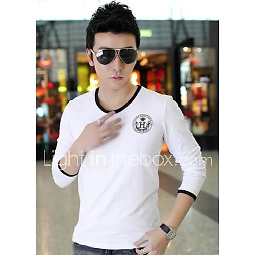 Mens Round Collar Solid Color T Shirts