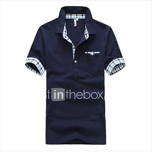 Mens Lapel Slim Casual Short Sleeve Polo T shirt